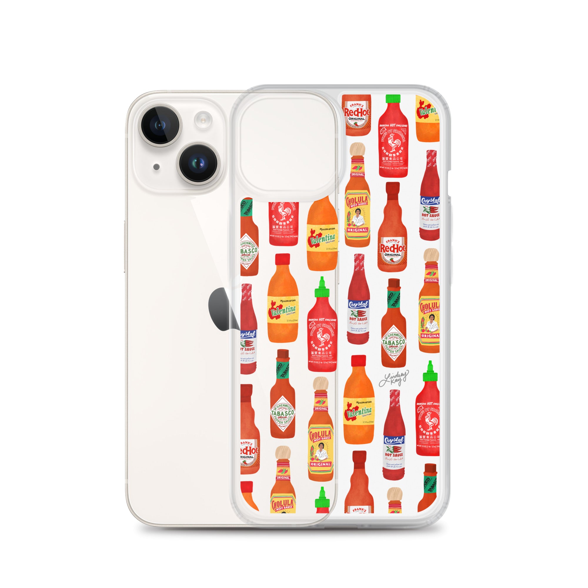 Ilustración de patrón de salsa picante - Funda transparente para iPhone®
