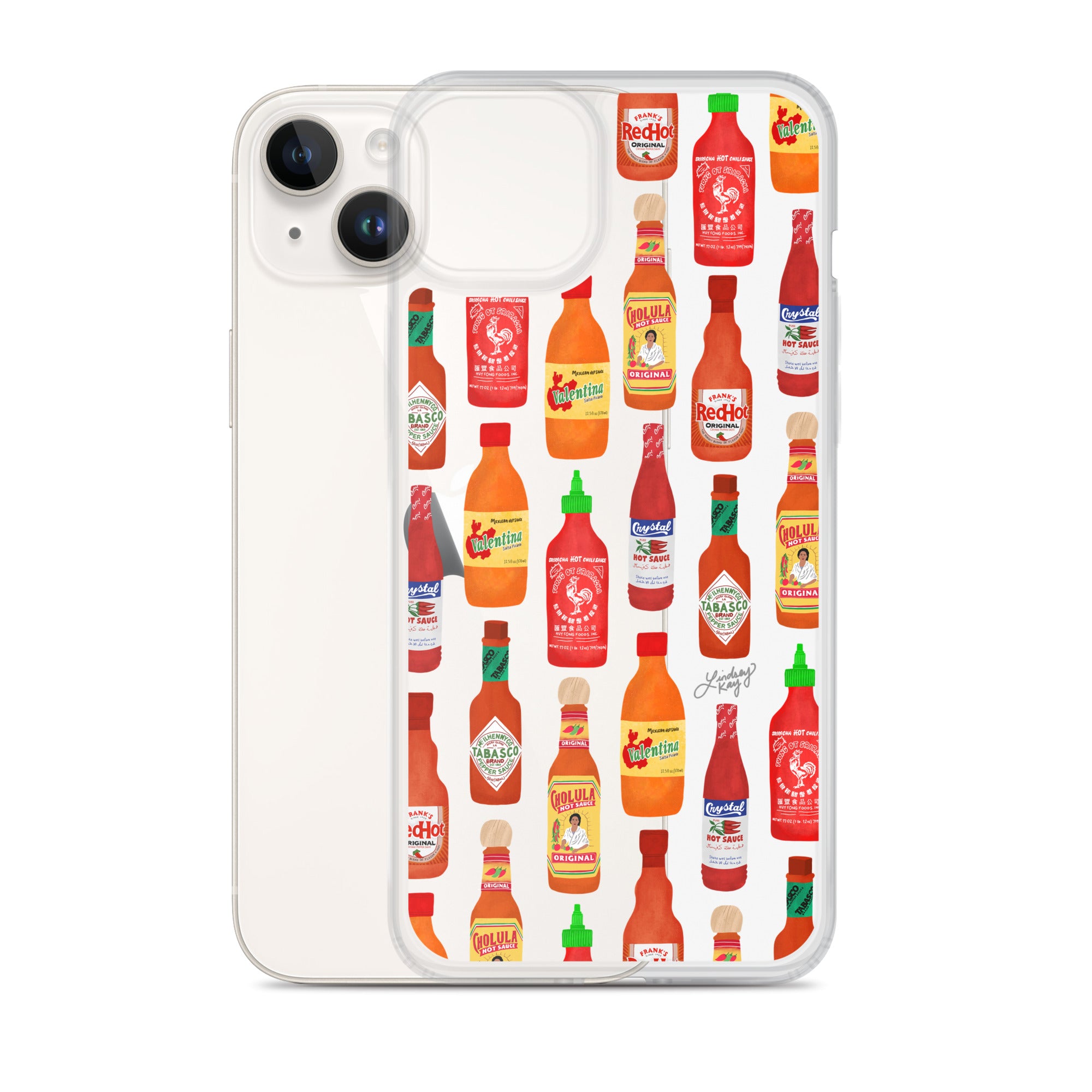 Hot Sauce Pattern Illustration - Clear Case for iPhone®