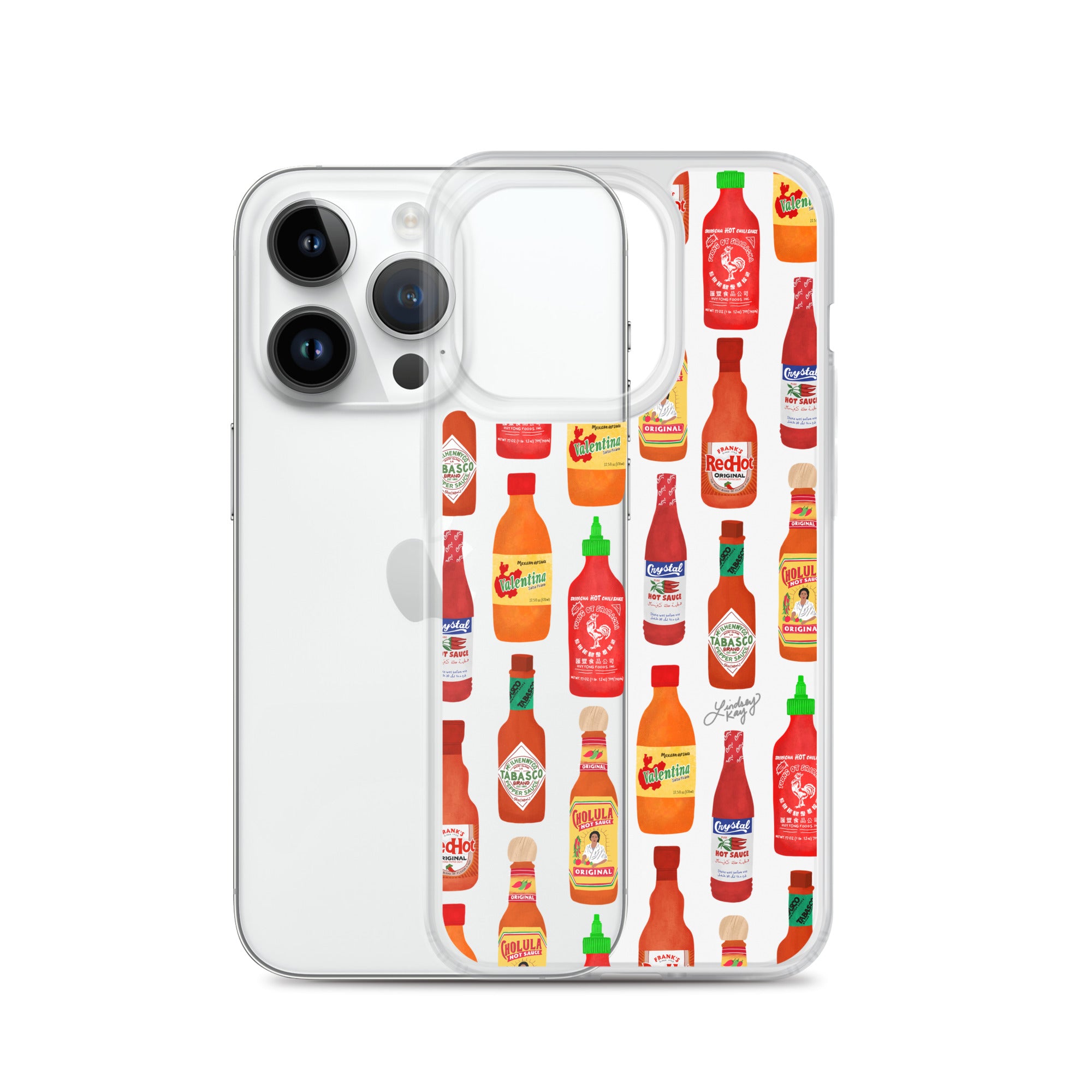 Illustration de motif de sauce piquante - Coque transparente pour iPhone®