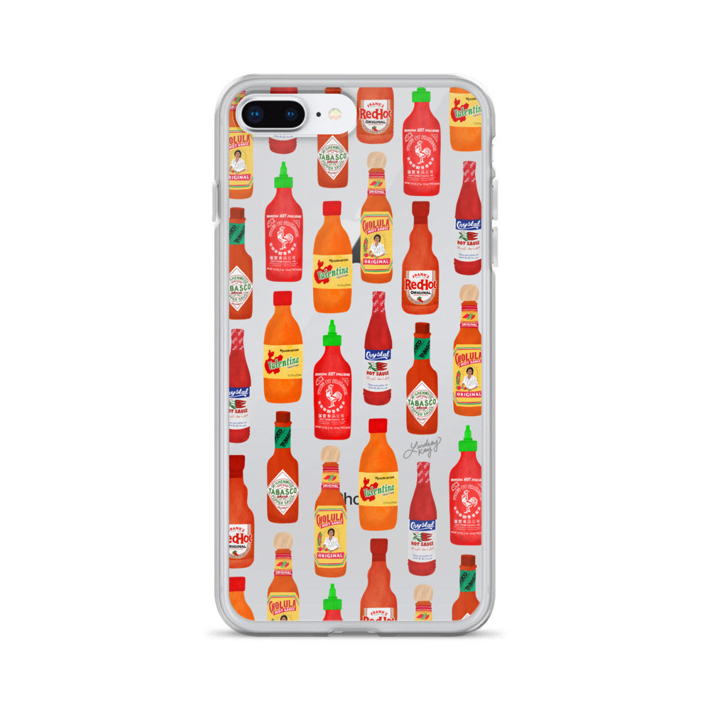 Hot Sauce Pattern Illustration - Clear Case for iPhone®