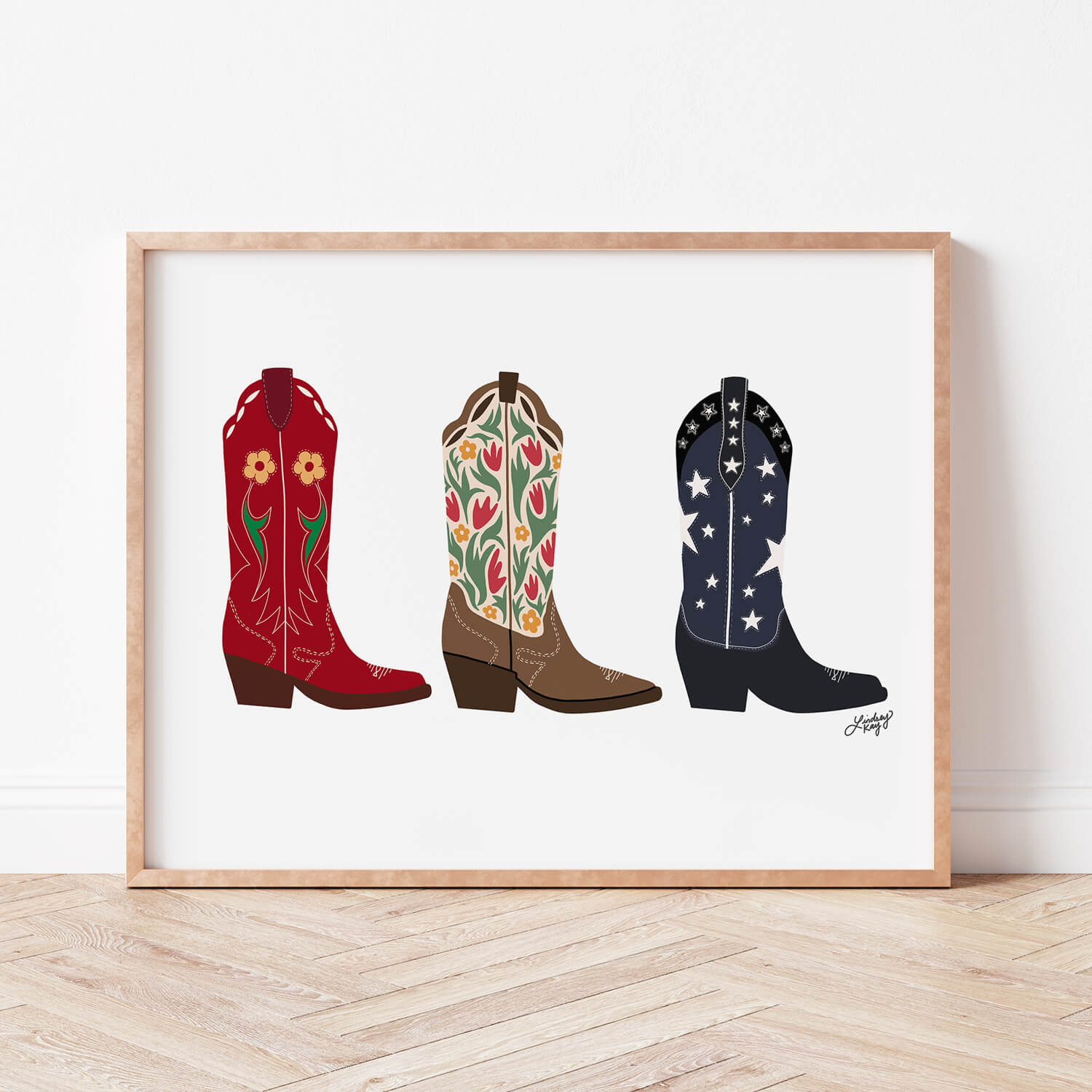 Ilustración de botas de vaquero - Impresión de arte