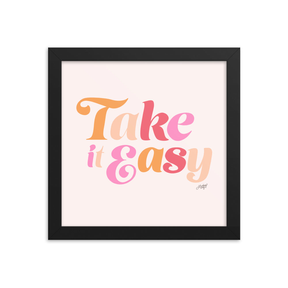 Take it Easy (Pink Palette) - Framed Matte Print