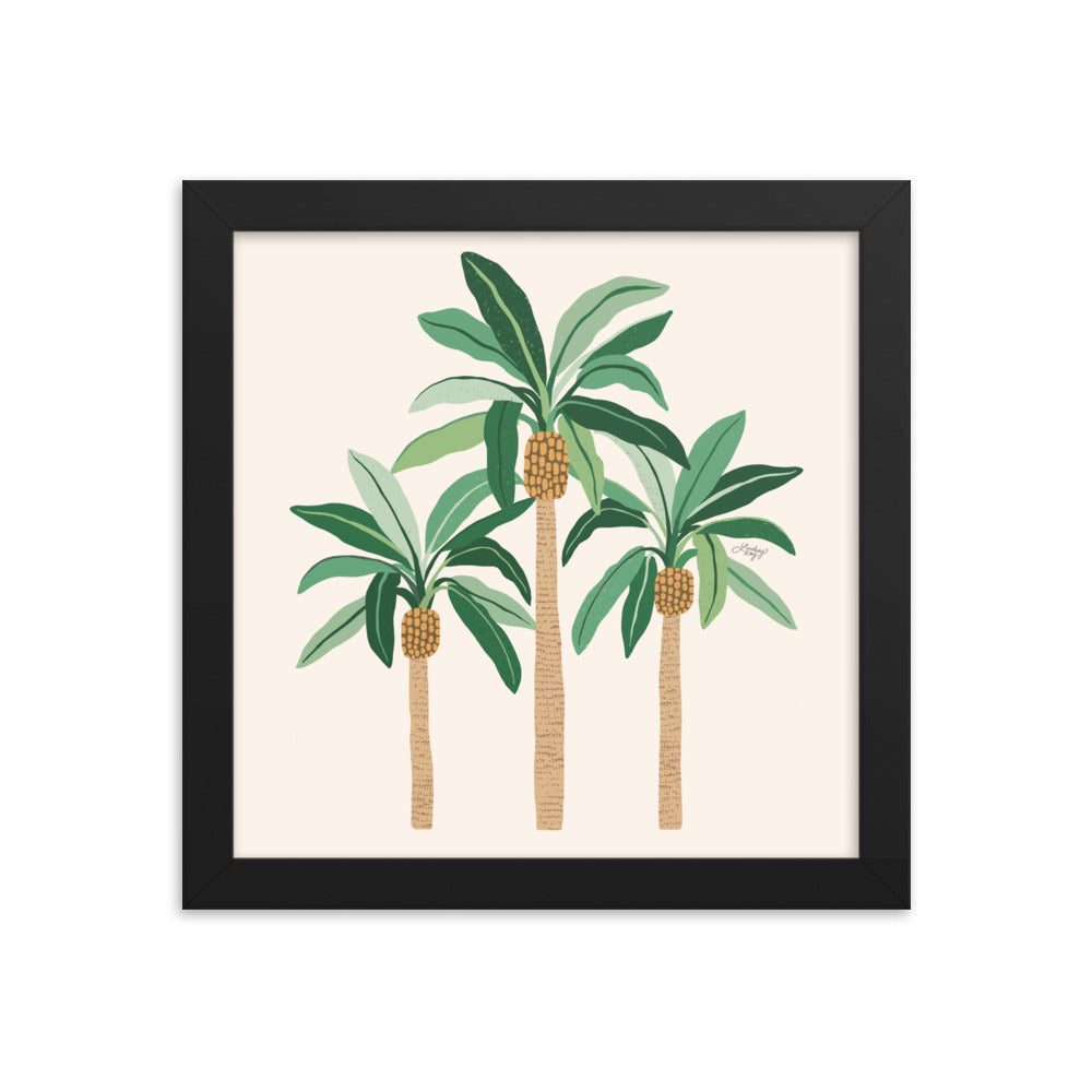 Illustration de palmiers - Affiche mate encadrée