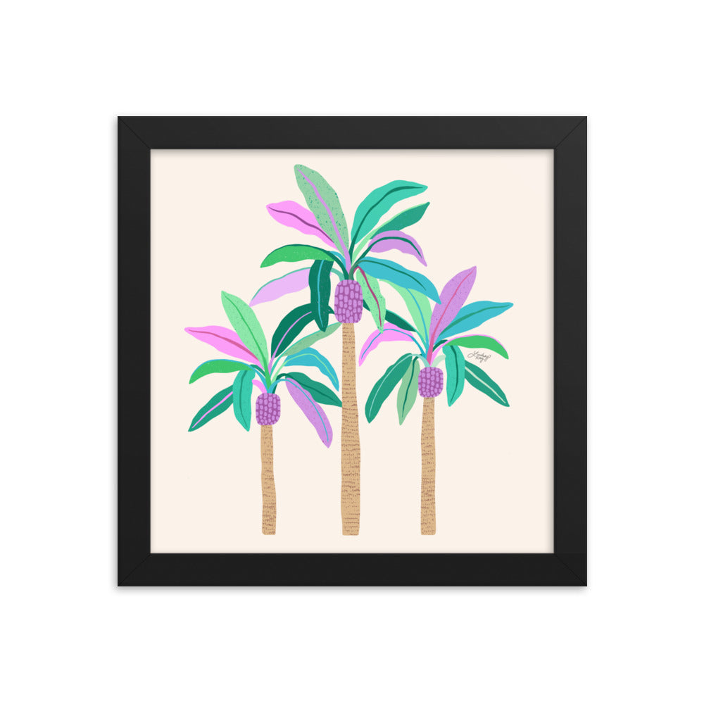 Palm Trees Illustration - Framed Matte Print