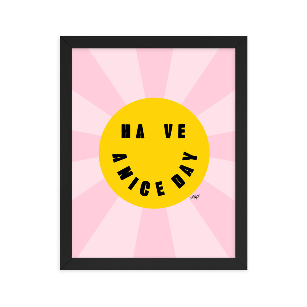 Have A Nice Day - Smiley Face - Framed Matte Print