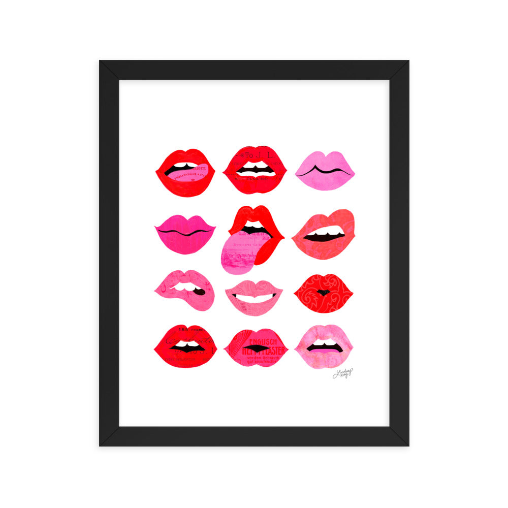 Lèvres d'Amour - Affiche encadrée