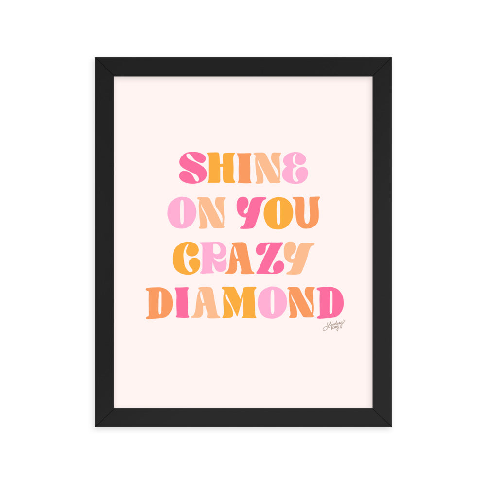Shine On You Crazy Diamond (paleta cálida) - Lámina enmarcada