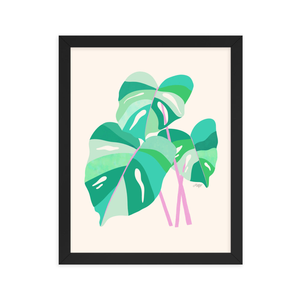 Illustration de plante Monstera - Impression mate encadrée