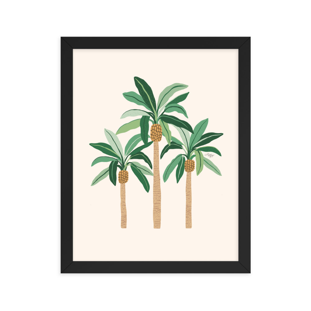 Illustration de palmiers - Affiche mate encadrée