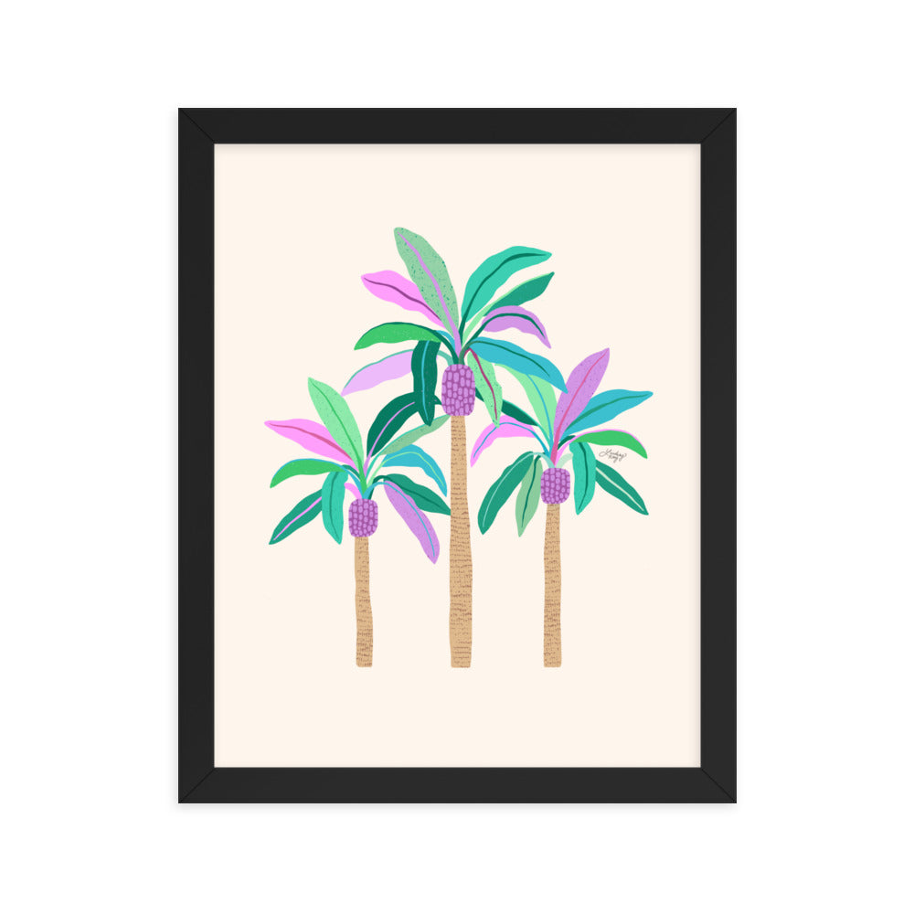 Palm Trees Illustration - Framed Matte Print
