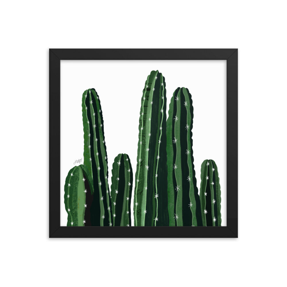 Cacti Collage Illustration - Framed Matte Art Print