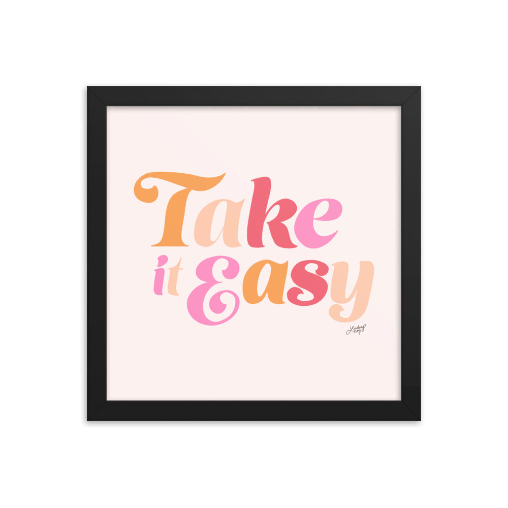 Take it Easy (Pink Palette) - Framed Matte Print
