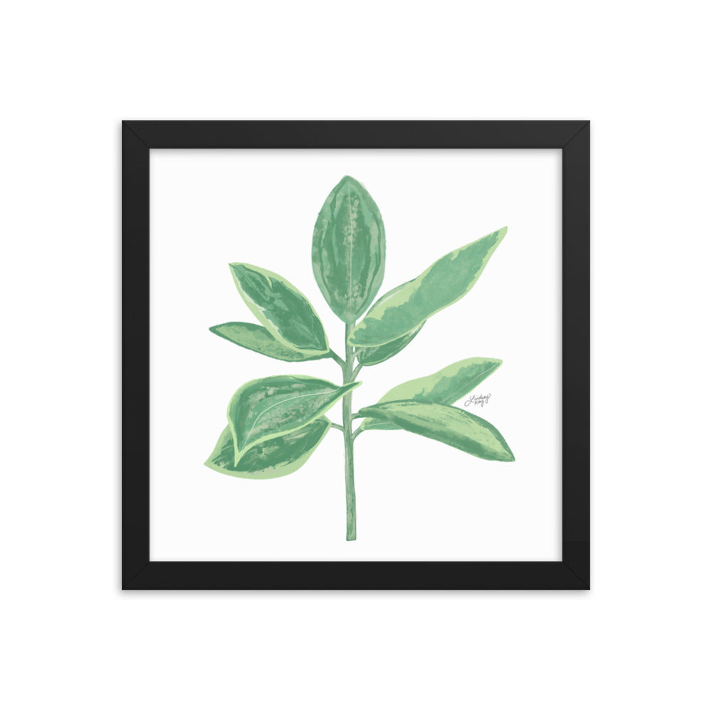 Illustration de plante à feuilles vertes - Impression mate encadrée