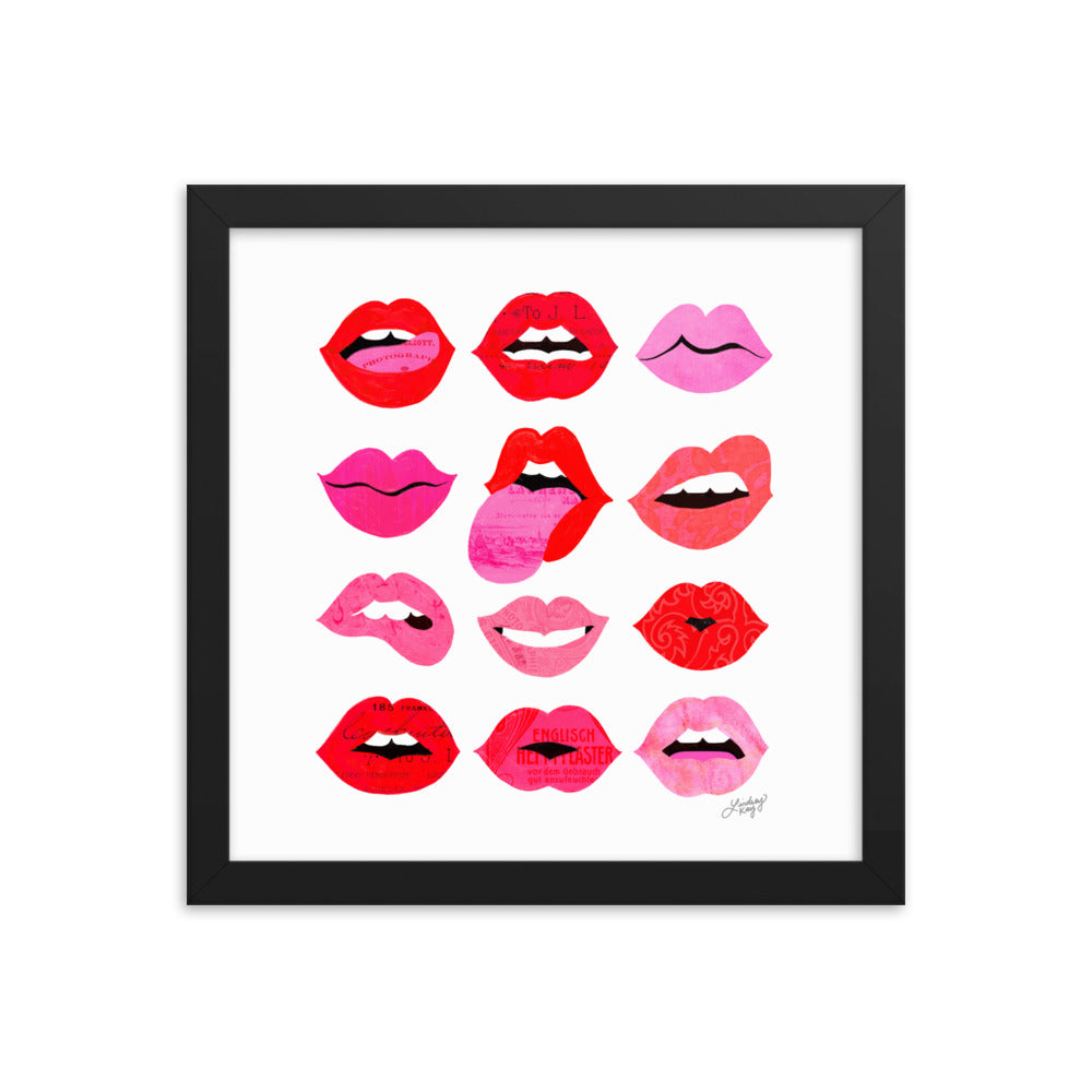 Lèvres d'Amour - Affiche encadrée