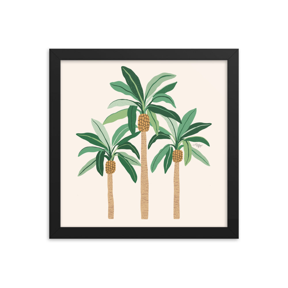 Illustration de palmiers - Affiche mate encadrée