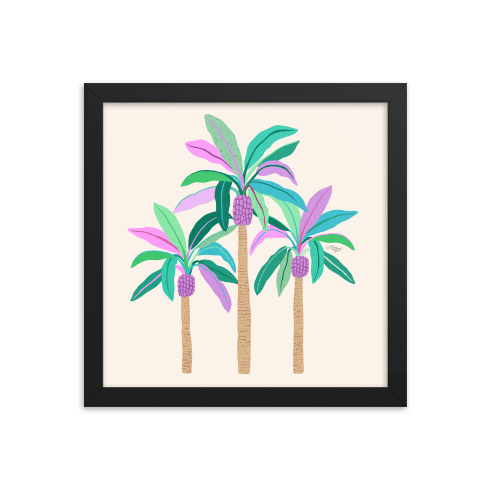 Palm Trees Illustration - Framed Matte Print