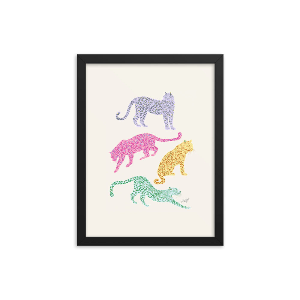 Colorful Leopards - Framed Matte Print - Lindsey Kay Collective