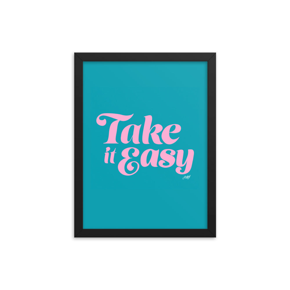 Take it Easy (Pink/Blue Palette - Framed Matte Print - Lindsey Kay Collective