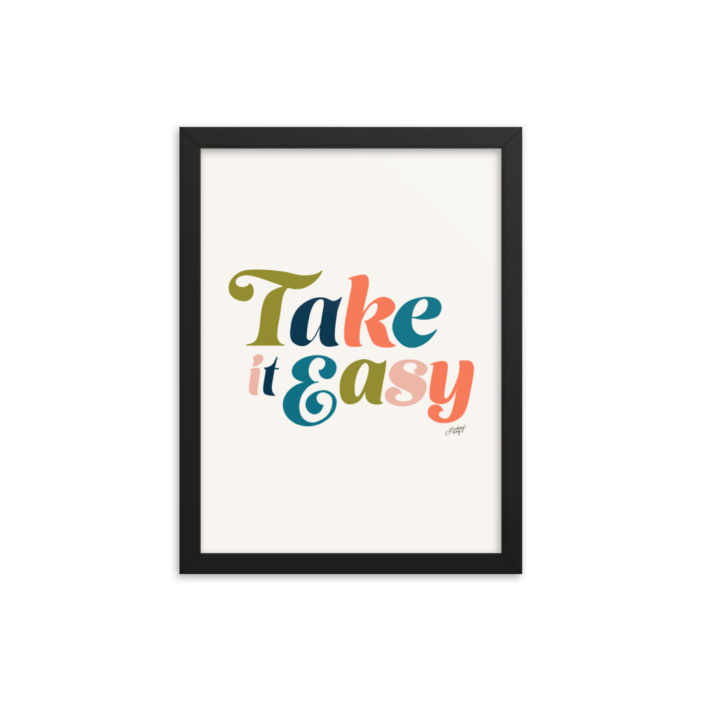 Take it Easy (Multi Color Palette) - Framed Matte Print