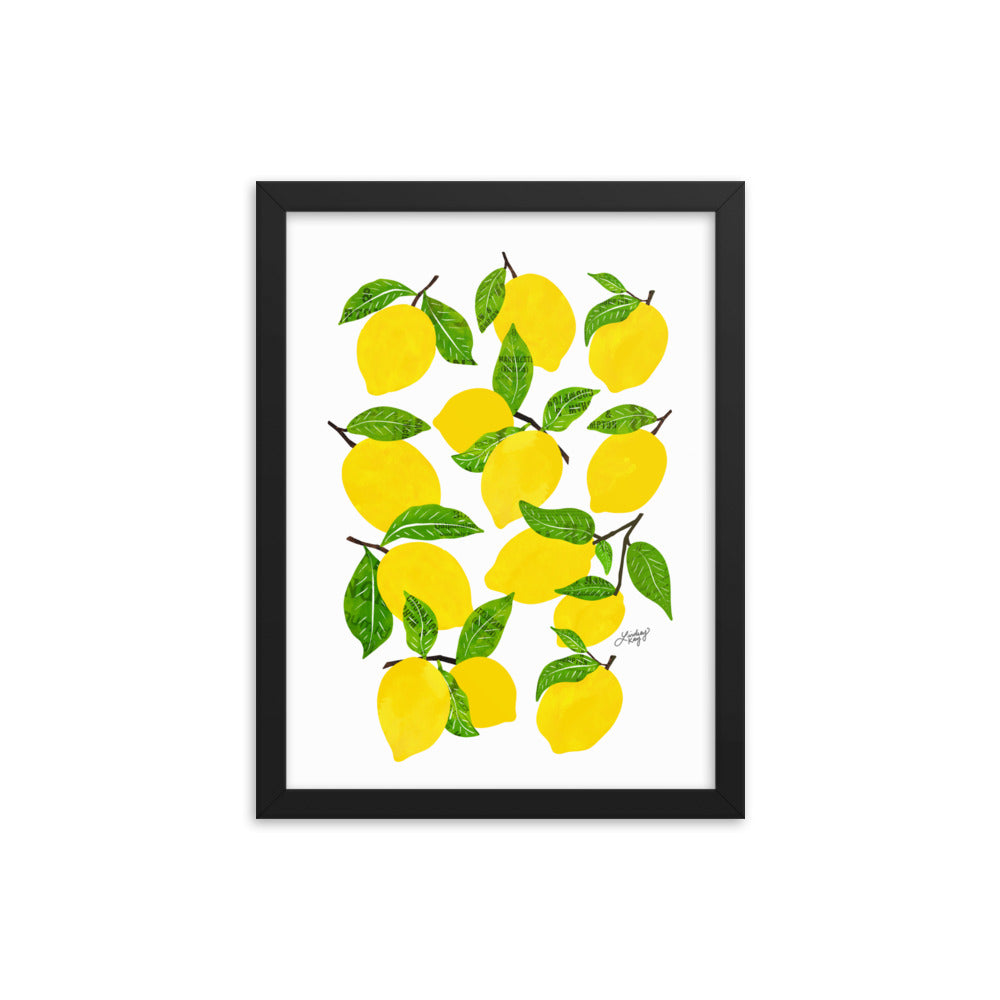Illustration de citrons - Impression mate encadrée