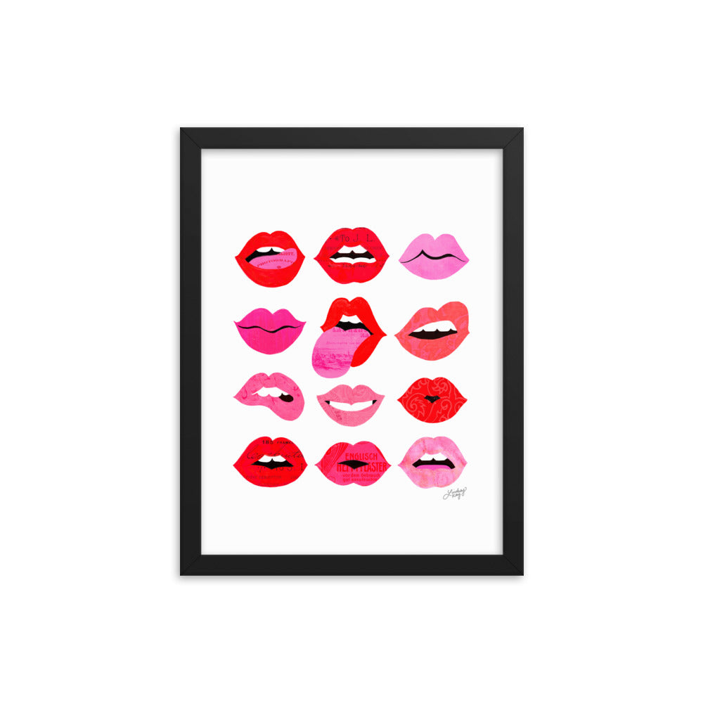 Lips of Love - Framed poster