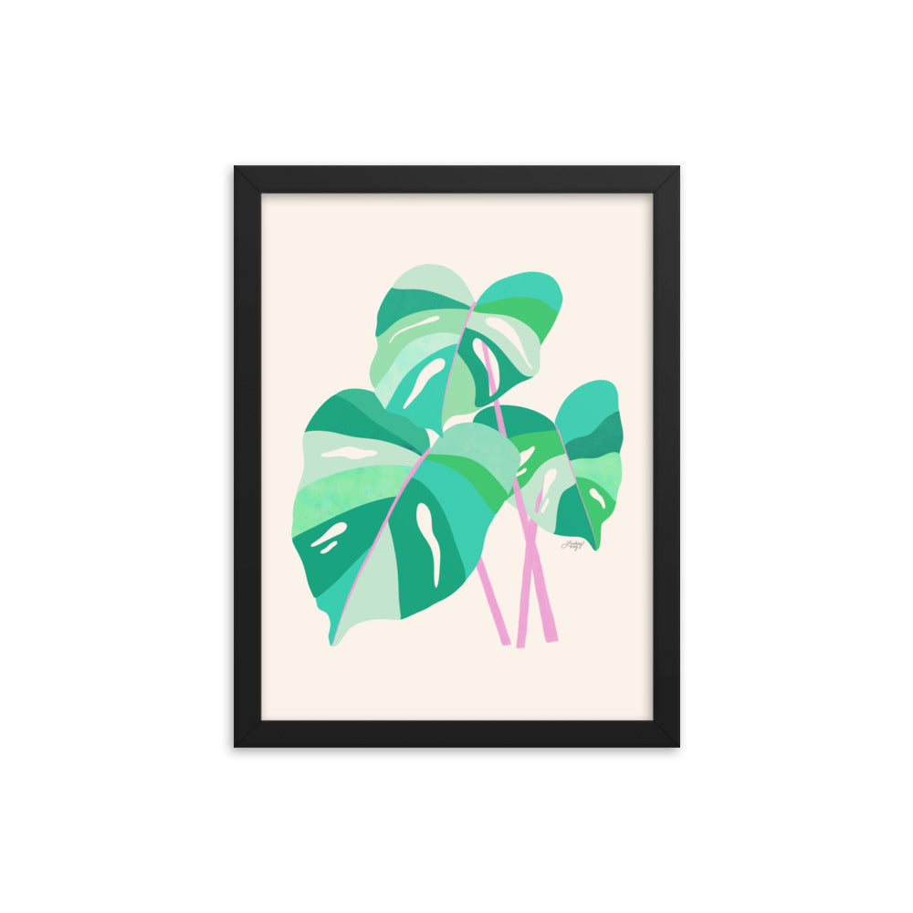 Monstera Plant Illustration - Framed Matte Print