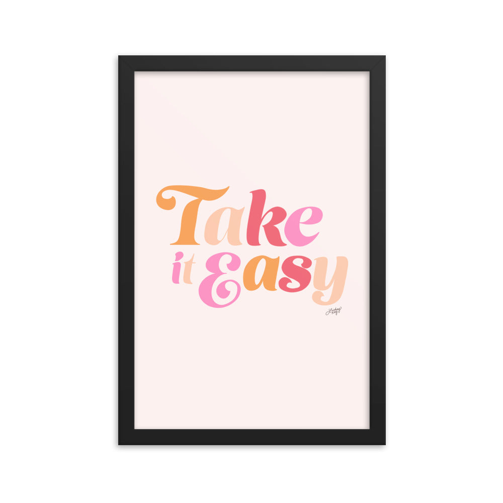 Tómelo con calma (paleta rosa) - Impresión mate enmarcada
