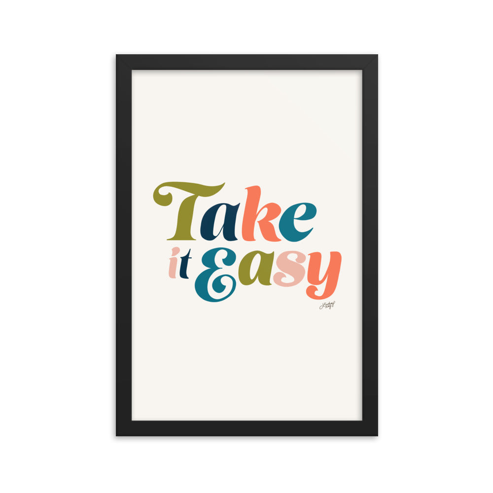 Take it Easy (Multi Color Palette) - Framed Matte Print