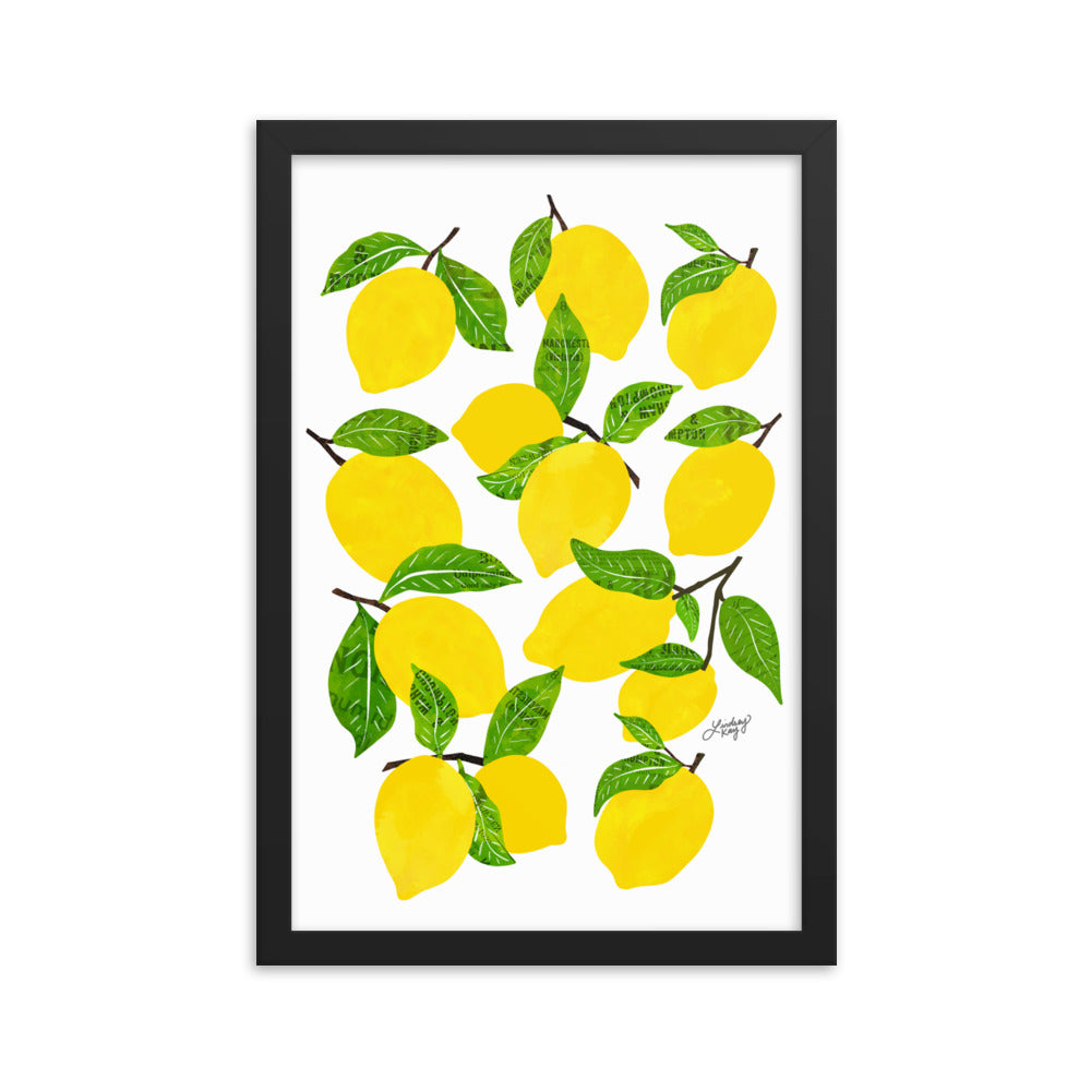 Illustration de citrons - Impression mate encadrée