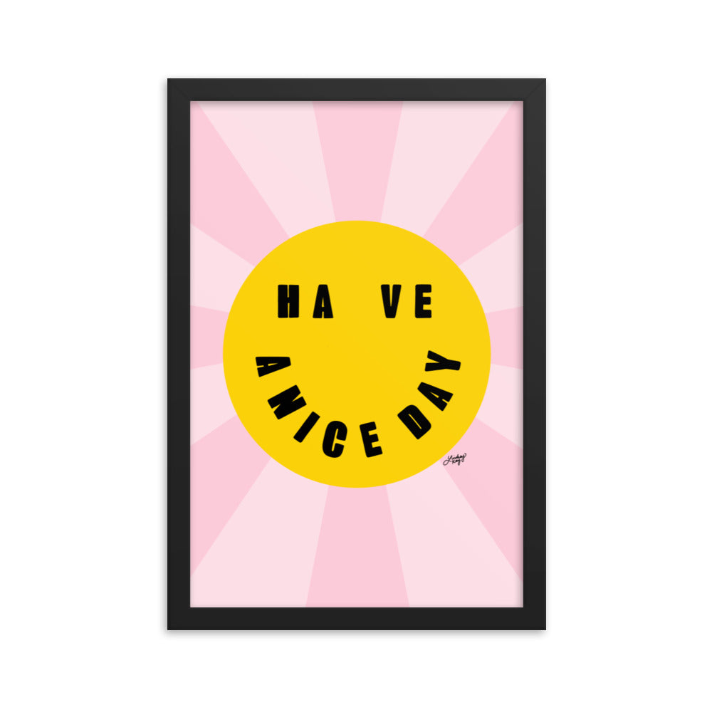 Bonne journée - Smiley Face - Impression mate encadrée