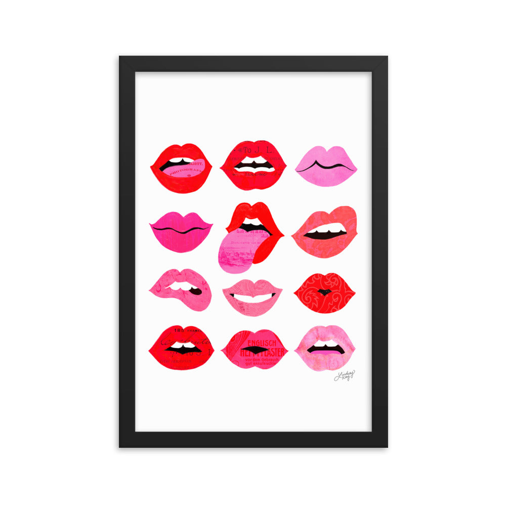 Lèvres d'Amour - Affiche encadrée