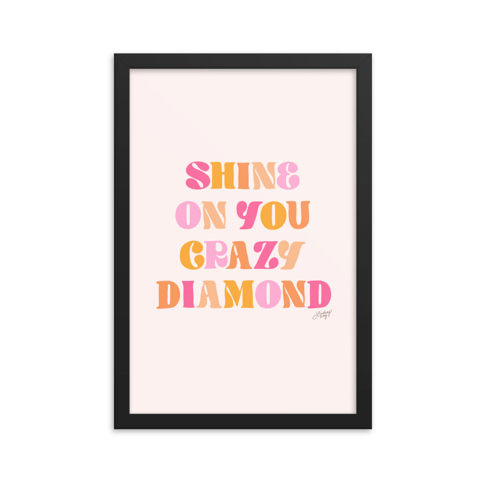 Shine On You Crazy Diamond (paleta cálida) - Lámina enmarcada
