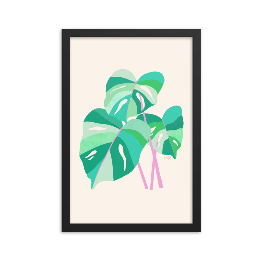 Illustration de plante Monstera - Impression mate encadrée