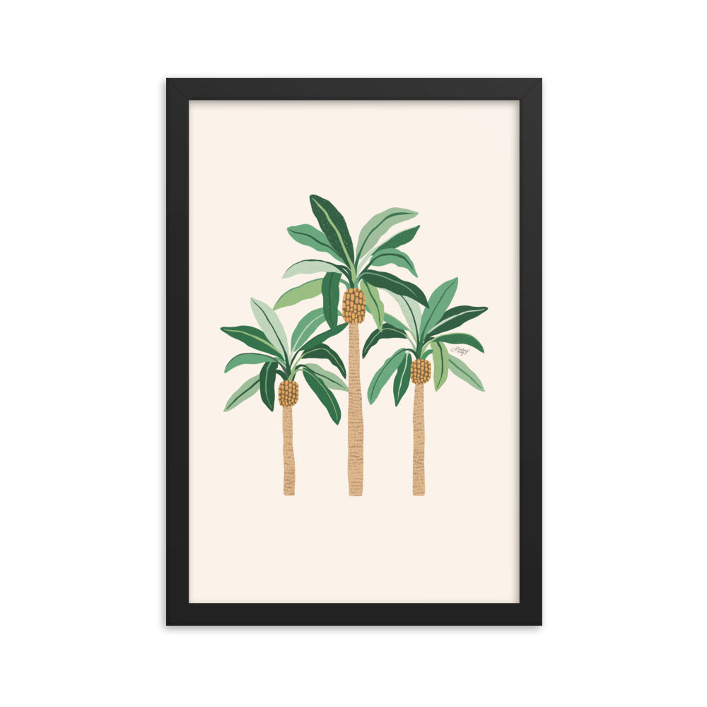 Illustration de palmiers - Affiche mate encadrée