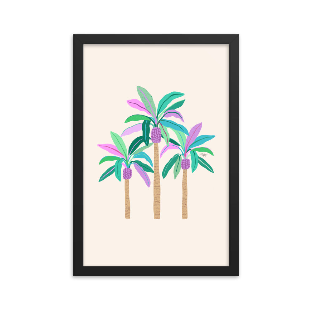 Illustration de palmiers - Impression mate encadrée