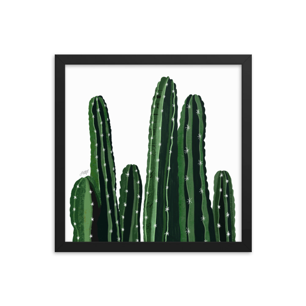 Cacti Collage Illustration - Framed Matte Art Print