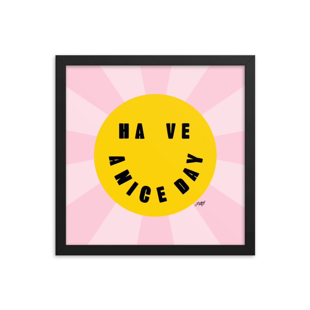 Bonne journée - Smiley Face - Impression mate encadrée