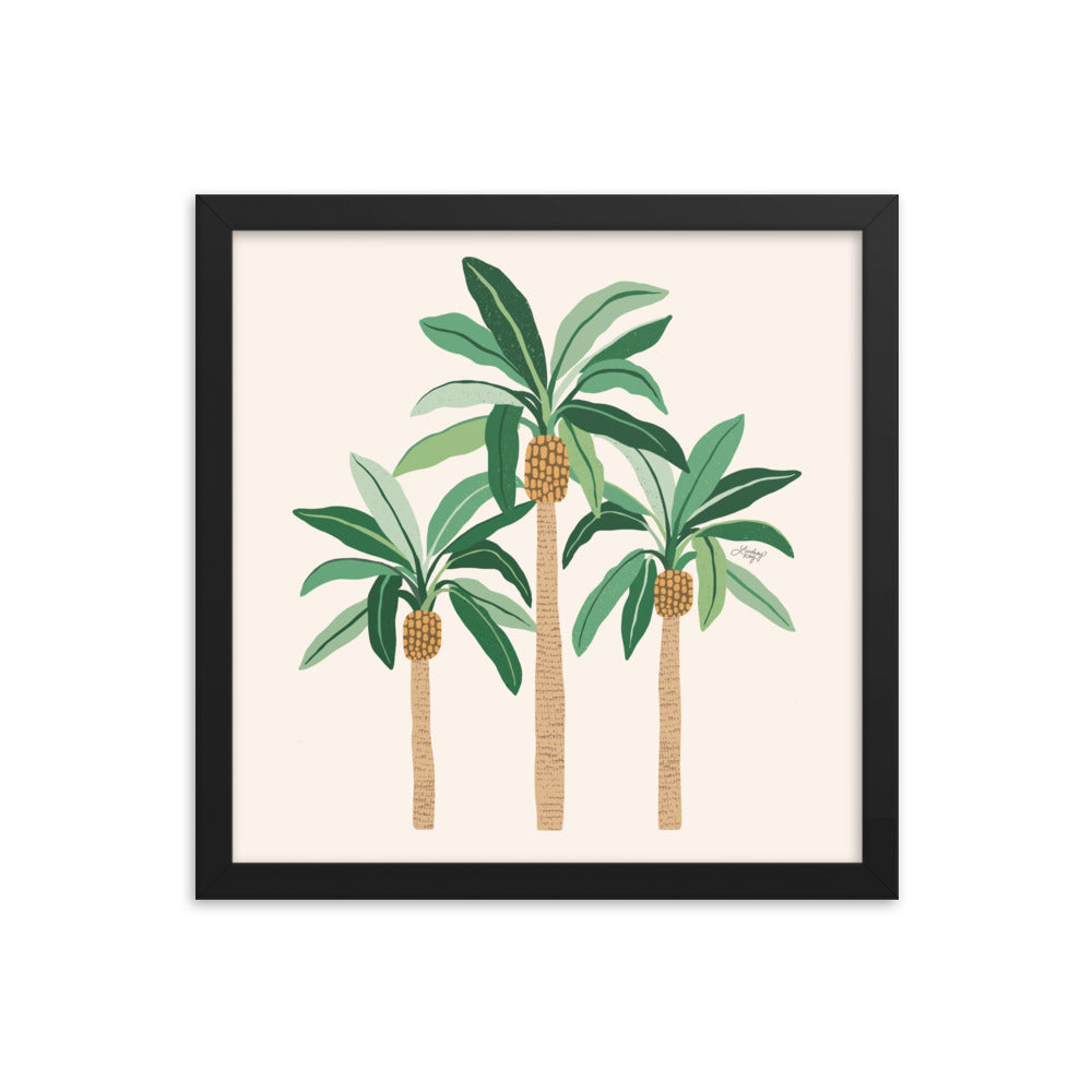 Illustration de palmiers - Affiche mate encadrée