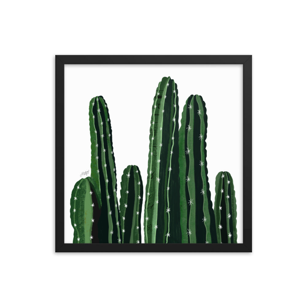 Cacti Collage Illustration - Framed Matte Art Print