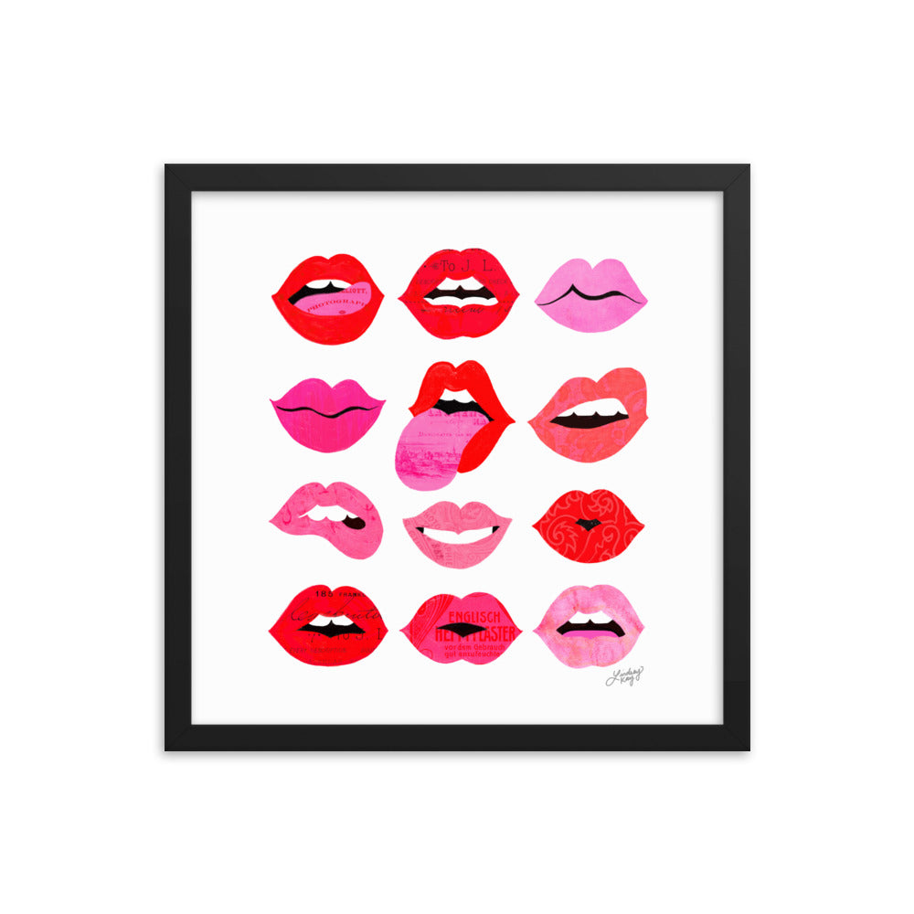 Lèvres d'Amour - Affiche encadrée