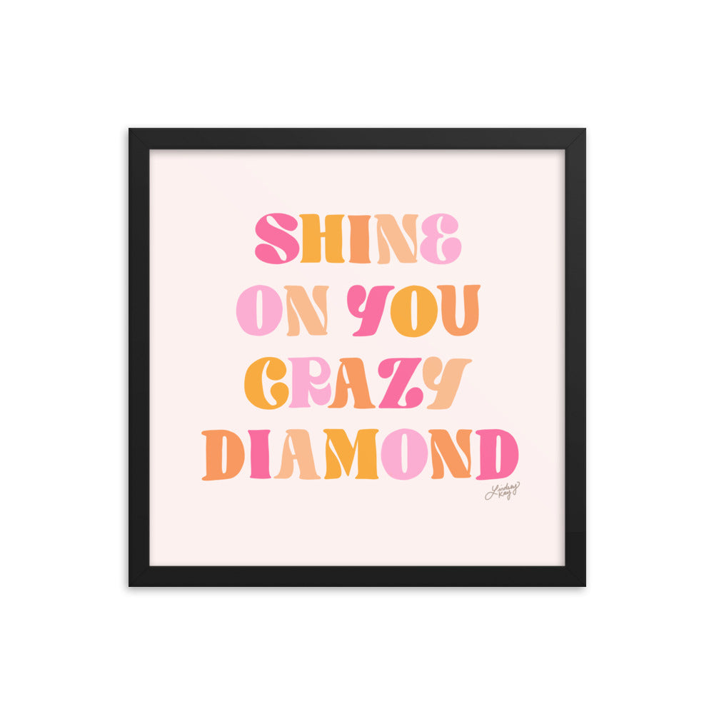 Shine On You Crazy Diamond (paleta cálida) - Lámina enmarcada