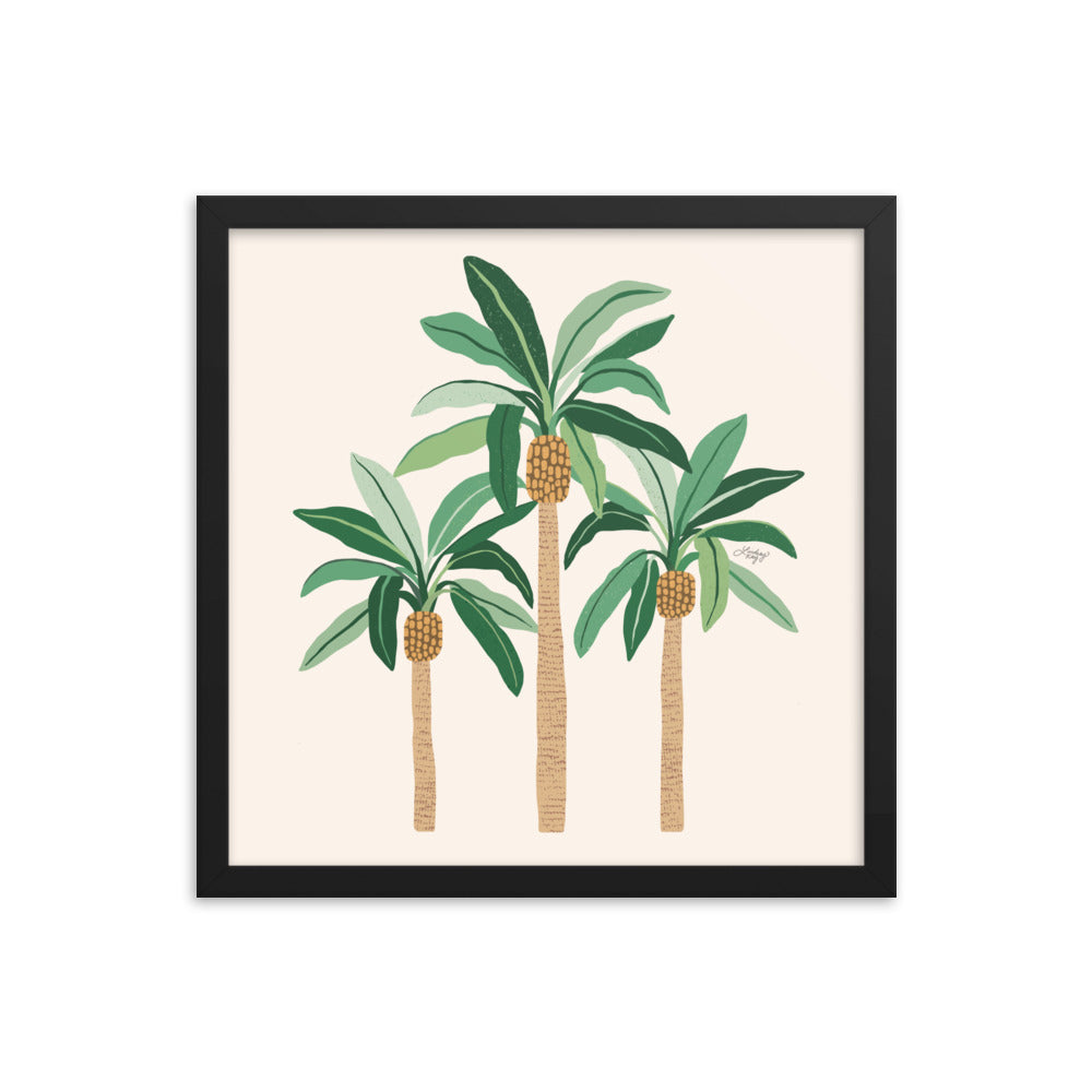 Illustration de palmiers - Affiche mate encadrée