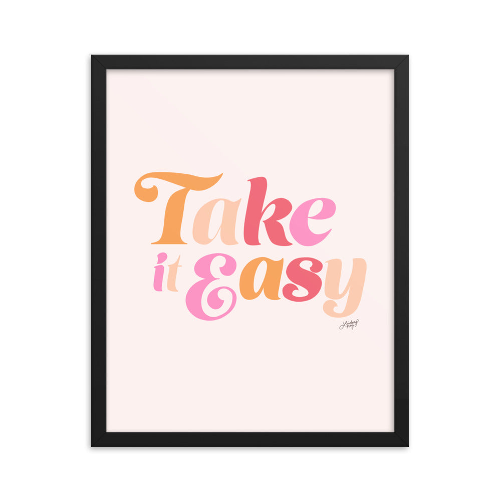 Take it Easy (Pink Palette) - Framed Matte Print - Lindsey Kay Collective