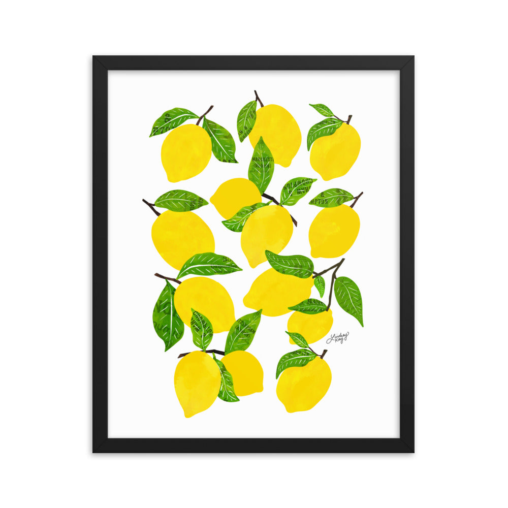 Illustration de citrons - Impression mate encadrée