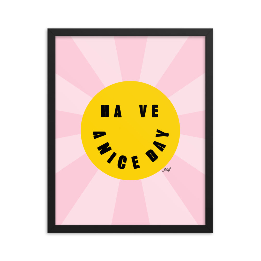 Bonne journée - Smiley Face - Impression mate encadrée