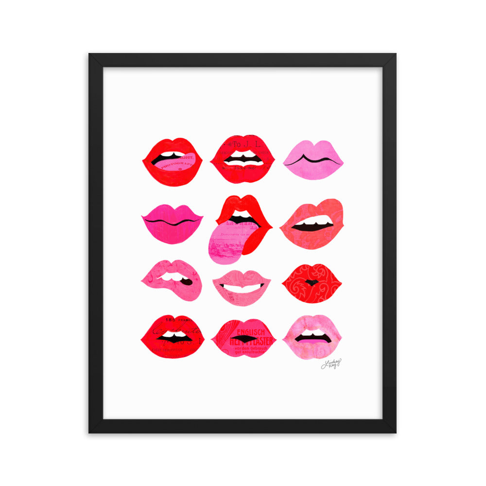 Lèvres d'Amour - Affiche encadrée