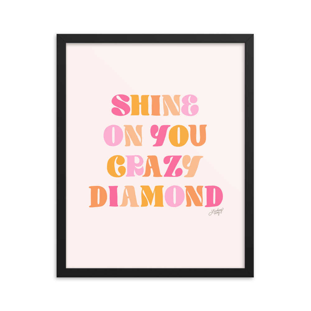 Shine On You Crazy Diamond (paleta cálida) - Lámina enmarcada
