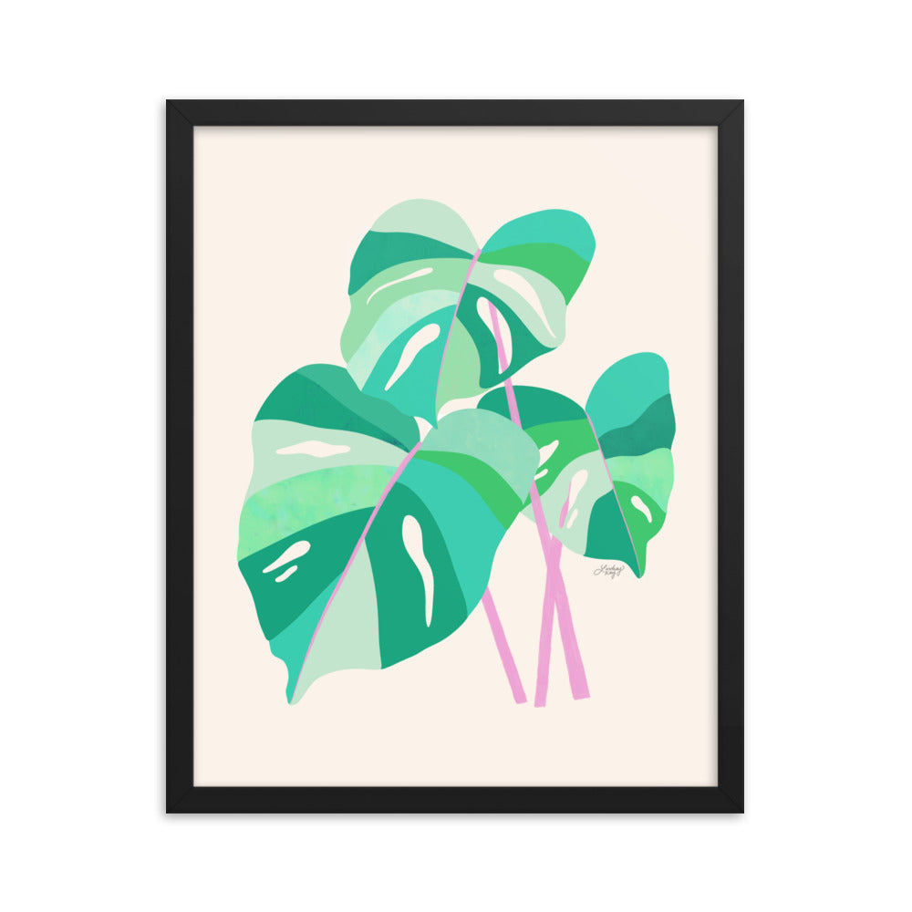 Illustration de plante Monstera - Impression mate encadrée
