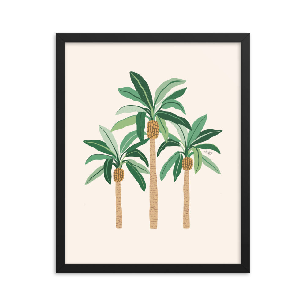 Illustration de palmiers - Affiche mate encadrée