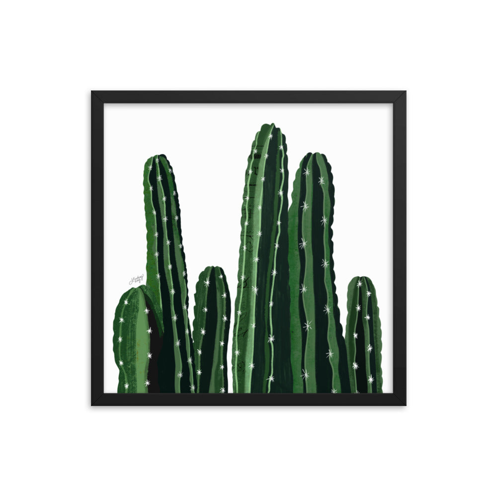 Cacti Collage Illustration - Framed Matte Art Print